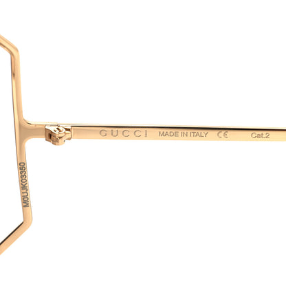 Gucci Oversized Round Sunglasses GG0252S Gold Brown 5 of 8