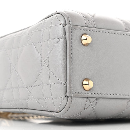 Christian Dior Metallic Lambskin Cannage Mini Lady Dior Grey 9 of 10