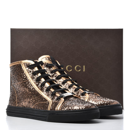 Gucci Nappa Glitter Galactica High Top Sneakers 38.5 Copper 11 of 11