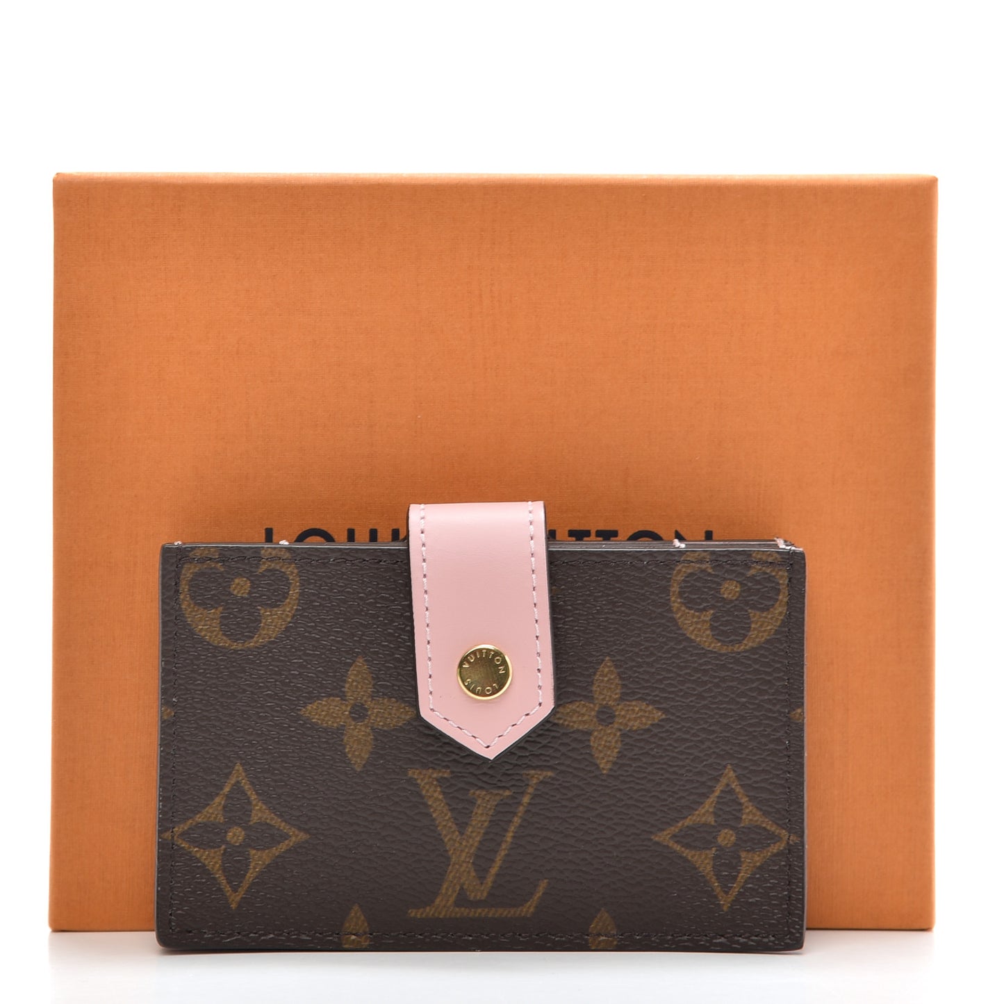 Monogram Gusset Card Holder Rose Ballerine