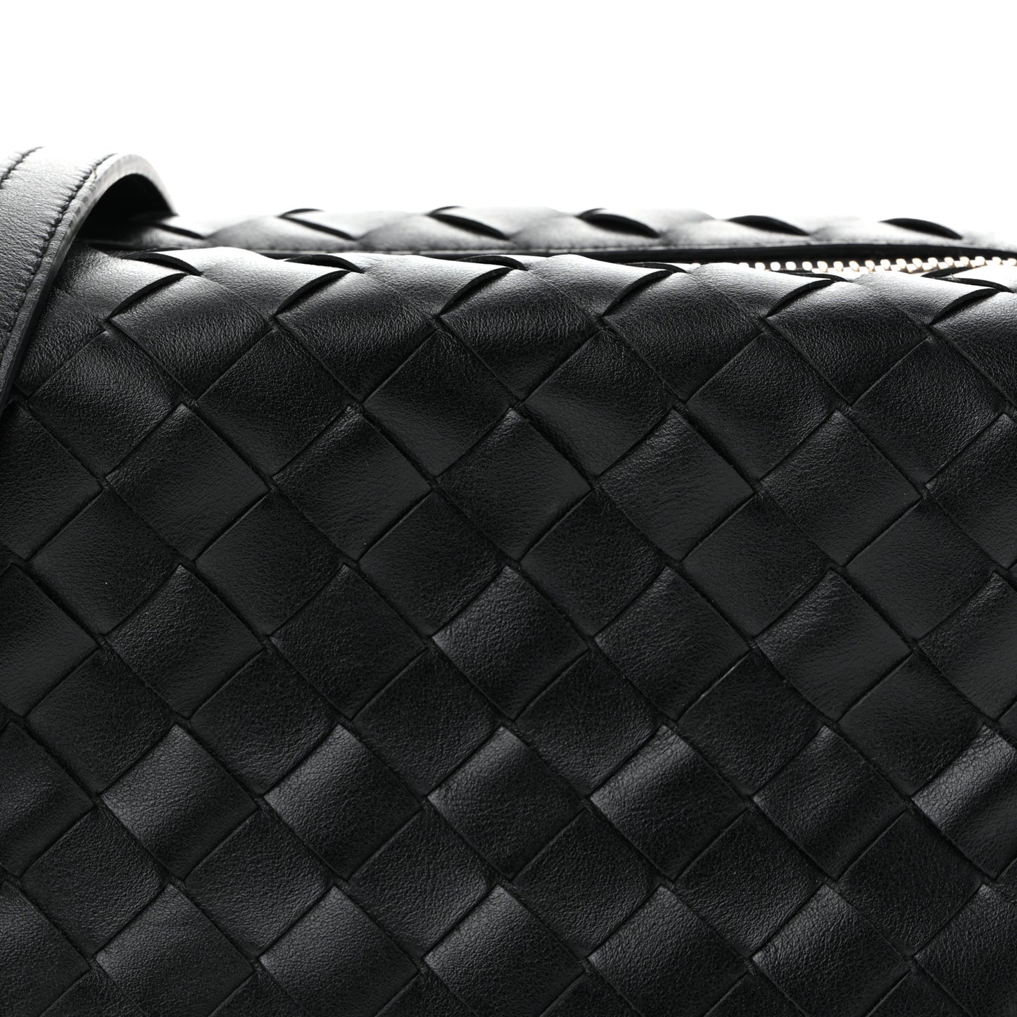 Calfskin Intrecciato Small Loop Top Handle Black