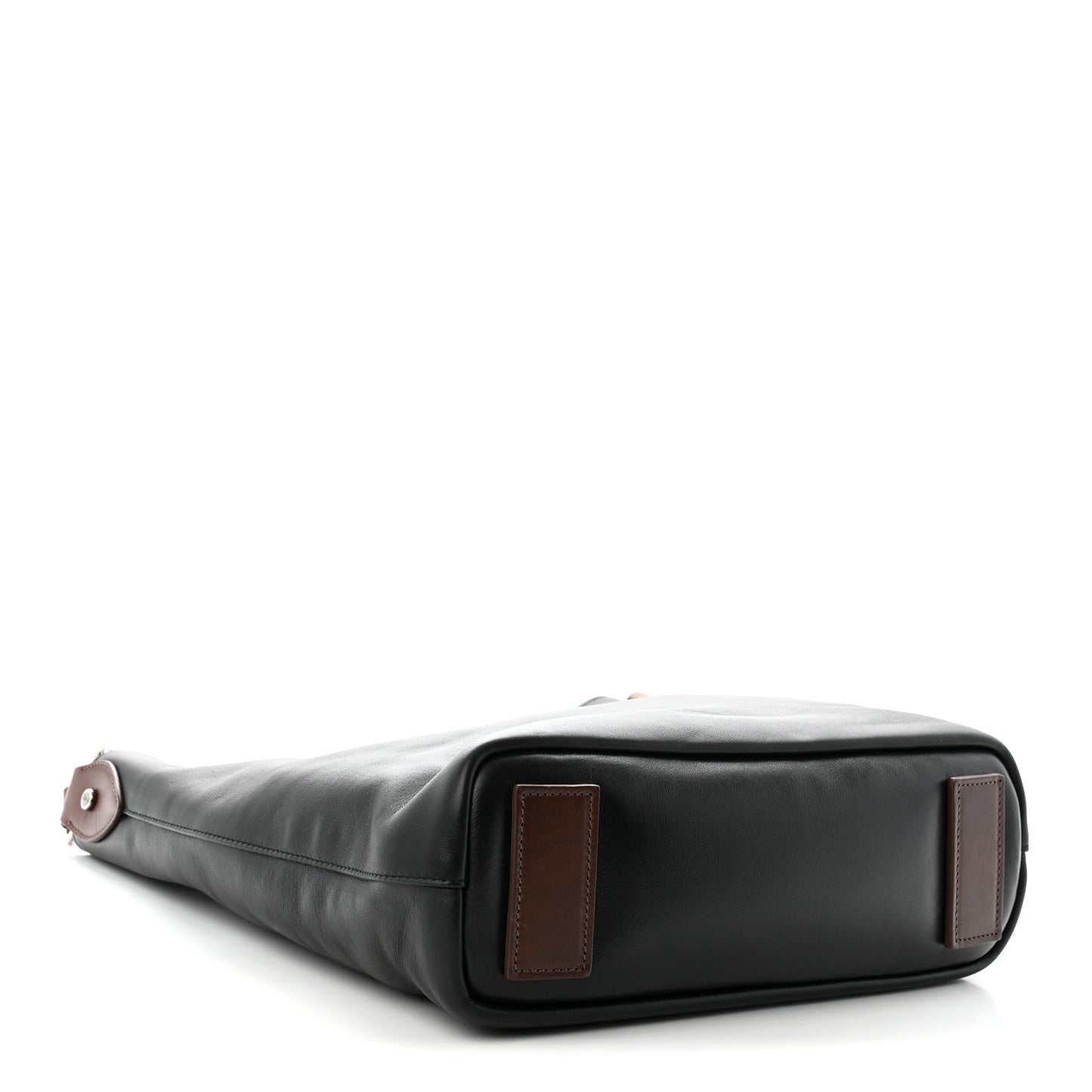 Calfskin Ring Tote Black Brown