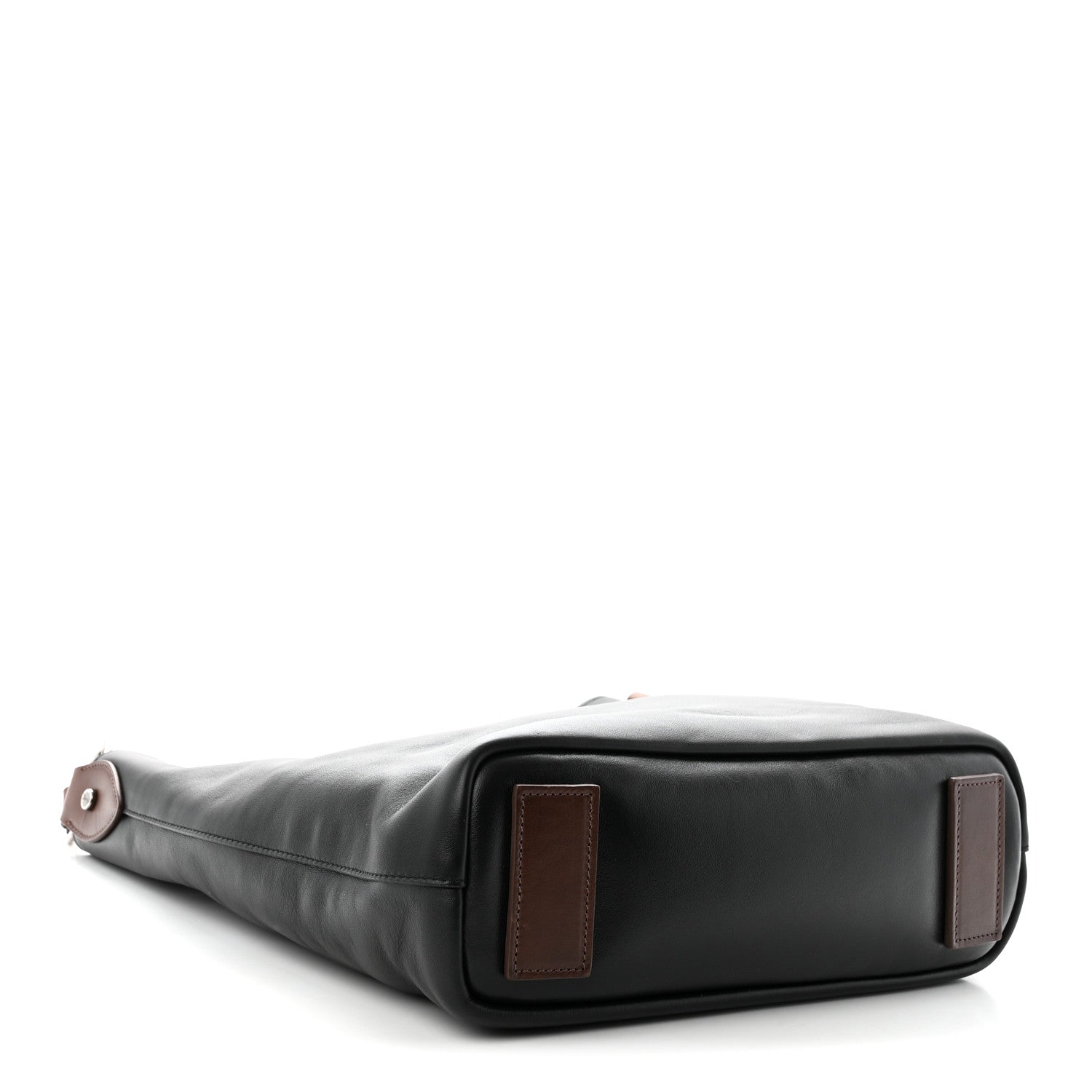 Saint Laurent Calfskin Ring Tote Black Brown 4 of 11