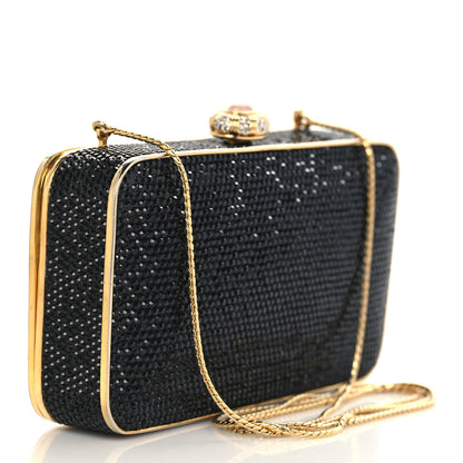 Judith Leiber Swarovski Crystal Minaudiere Clutch Black 3 of 12