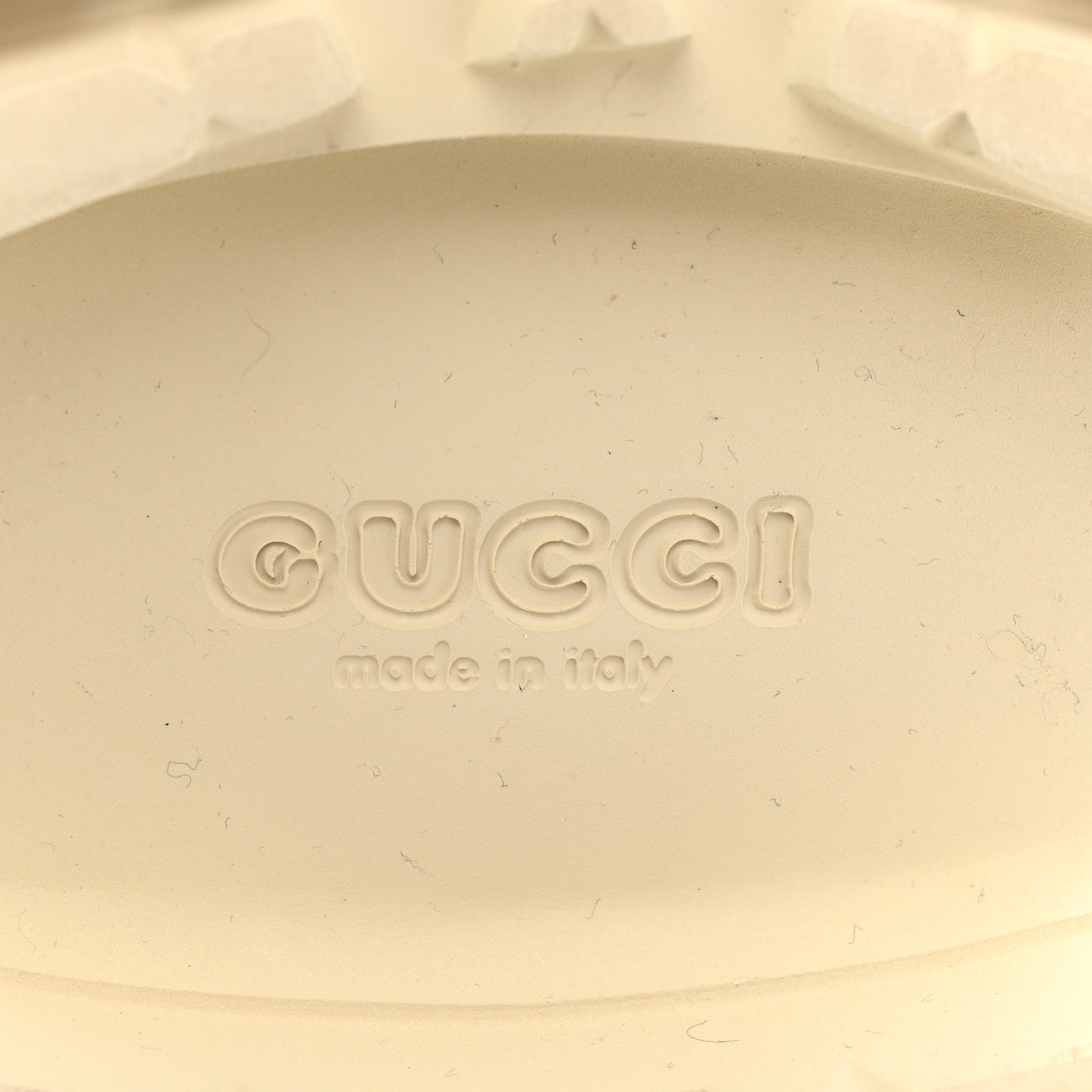 Rubber GG Monogram Perforated Elea Platform 55mm Lug Sole Sandals 39 Mystic White
