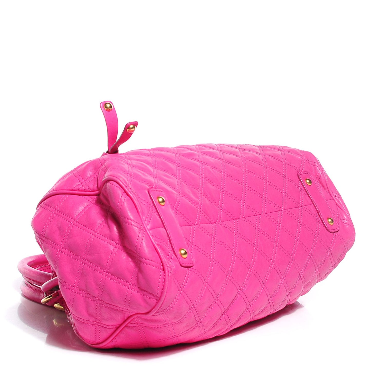 Calfskin Quilted Stam Fuchsia
