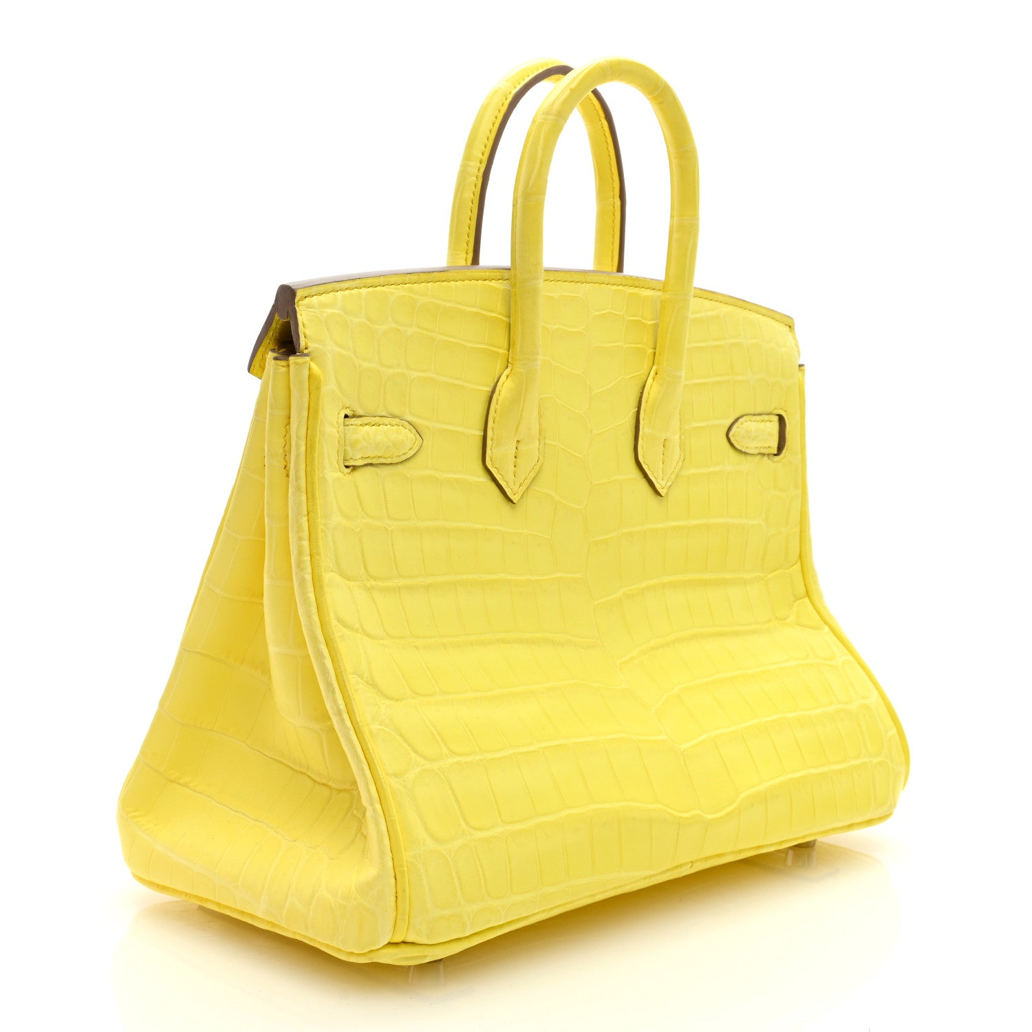 Hermes Matte Niloticus Crocodile Birkin 25 Limoncello 3 of 9