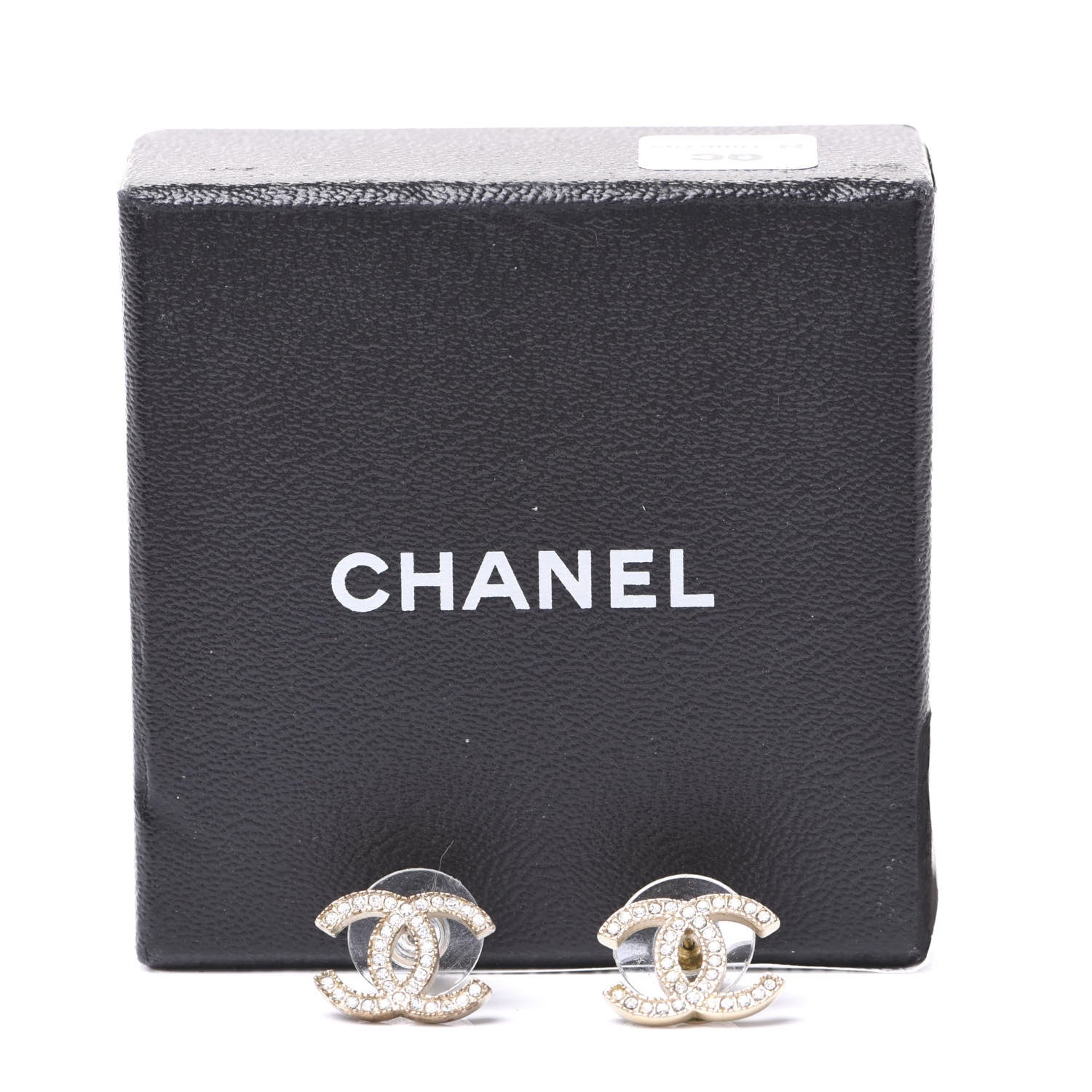 Chanel Crystal CC Earrings Gold 5 of 5