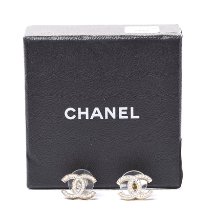 Chanel Crystal CC Earrings Gold 5 of 5