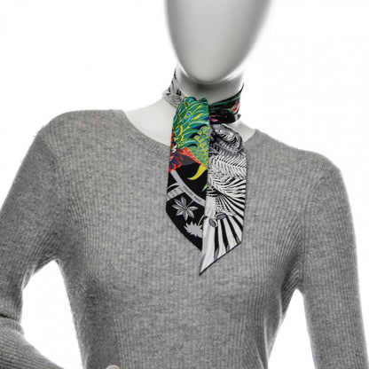 Hermes Silk Mythiques Phoenix Coloriages Twilly Blanc Noir Multicolor 2 of 4