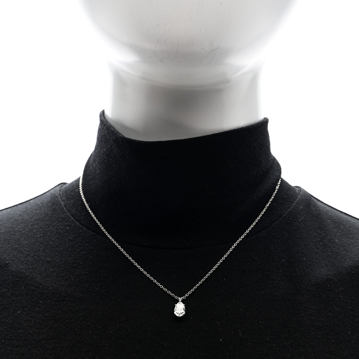 Harry Winston Platinum Diamond 1.01ct Pear Solitaire Pendant Necklace 2 of 5