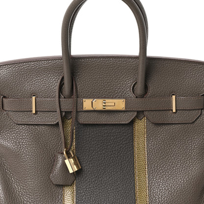 Hermes Taurillon Clemence Lizard Club Birkin 35 Etain Graphite 8 of 10