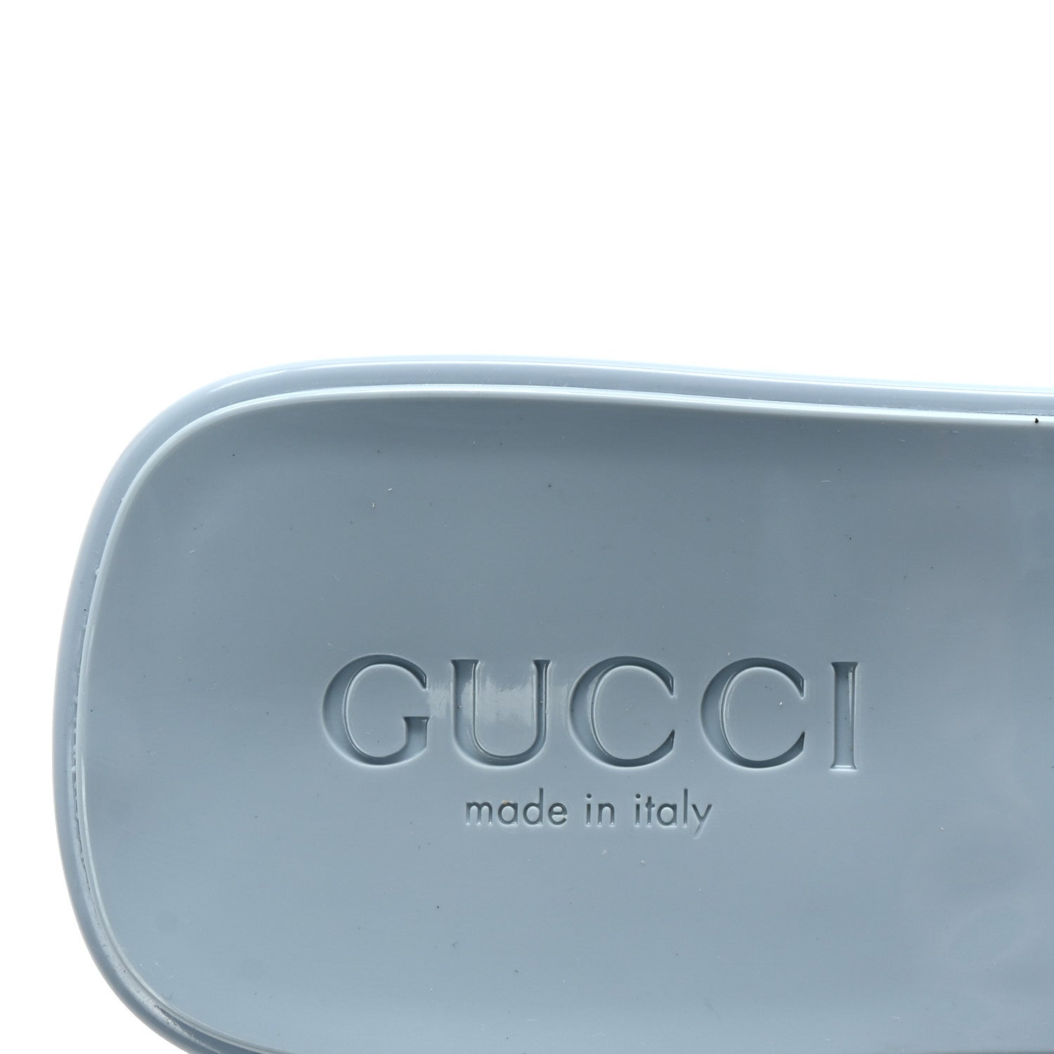 Gucci Rubber Gucci Logo Womens Platform 20/60mm Slide Sandals 36 Porcelain Light Blue 8 of 9