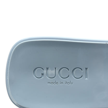 Gucci Rubber Gucci Logo Womens Platform 20/60mm Slide Sandals 36 Porcelain Light Blue 8 of 9