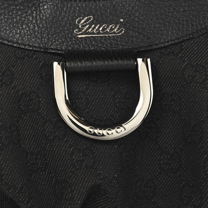 Gucci Monogram Medium D Gold Ring Hobo Black 8 of 12