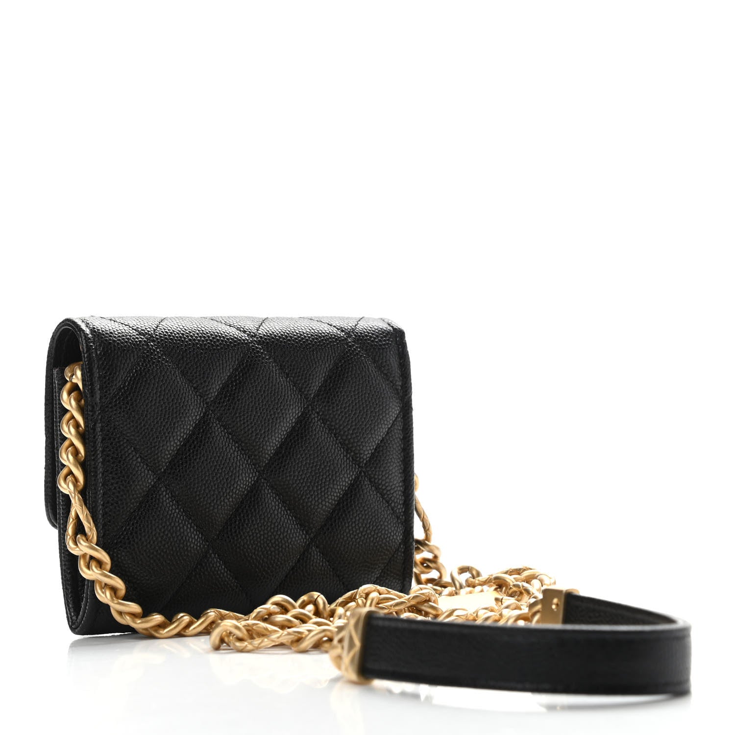 Chanel Caviar Quilted Bracelet On Chain Clutch Black 3 of 10