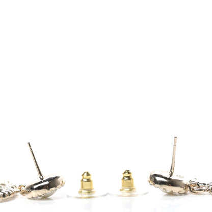 Chanel Crystal Pearl Bow-tiful CC Drop Earrings Gold 3 of 4