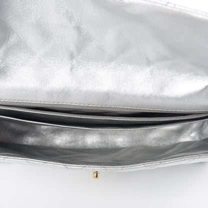 Chanel Metallic Lambskin Quilted Maxi Single Flap Silver 5 of 14