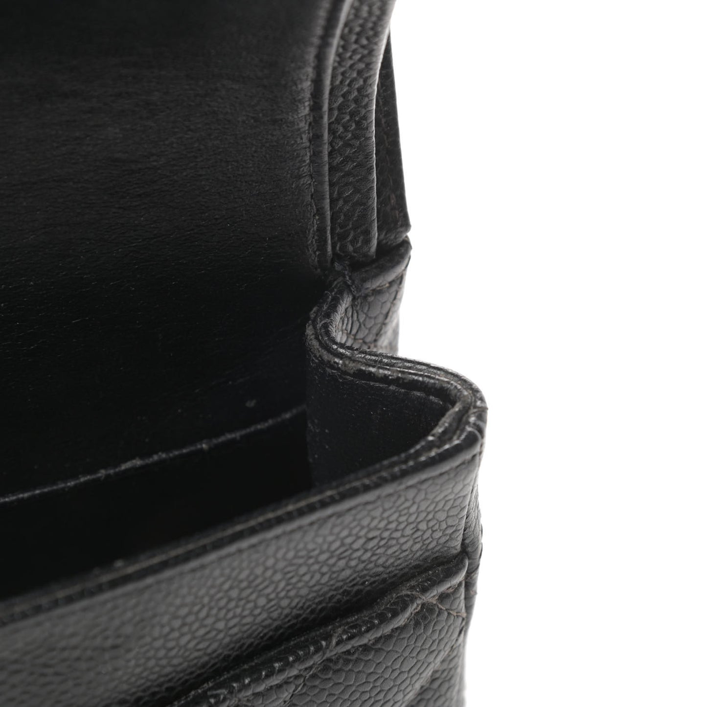 Caviar Quilted Medium Double Flap Black