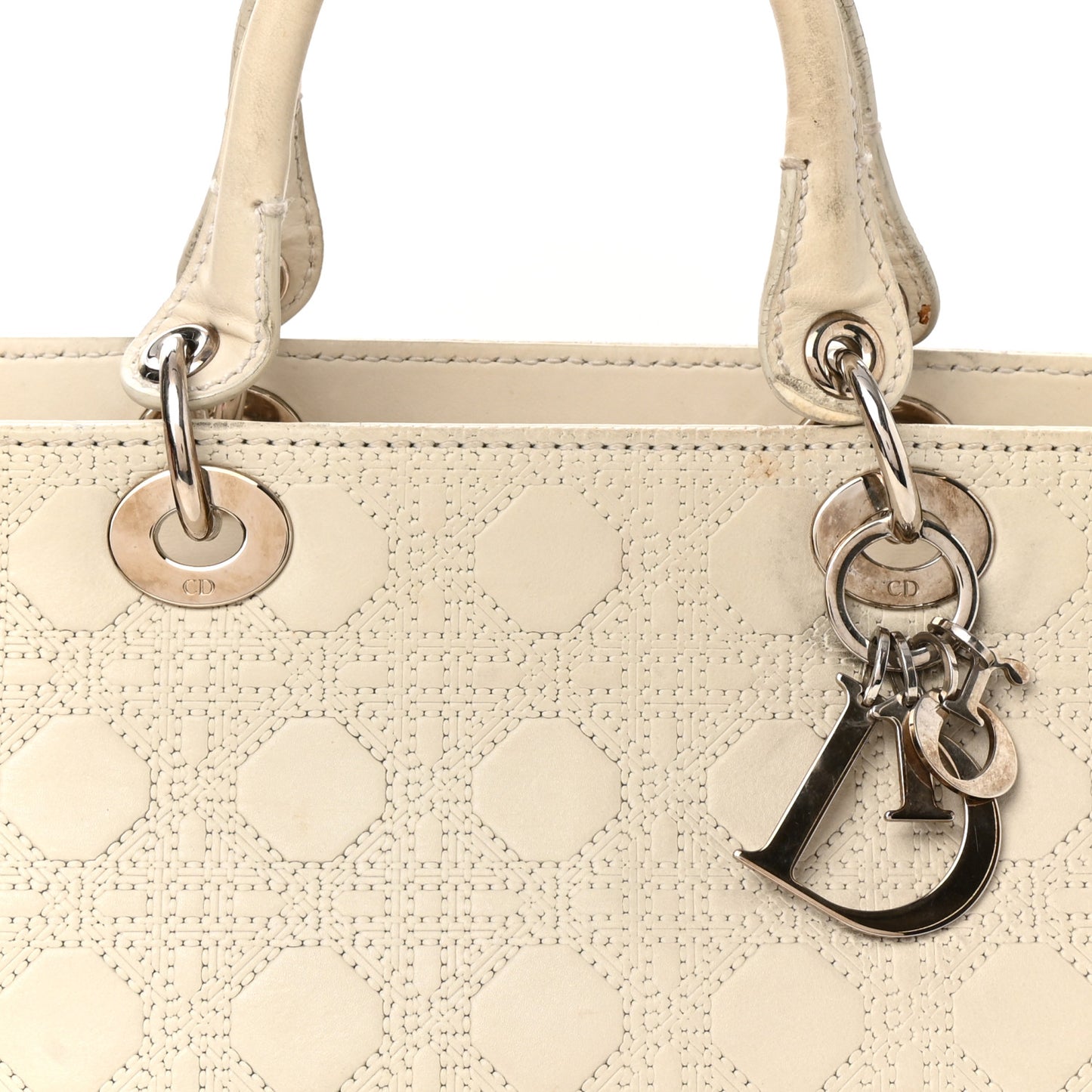 Lambskin Cannage Soft Lady Dior Satchel White