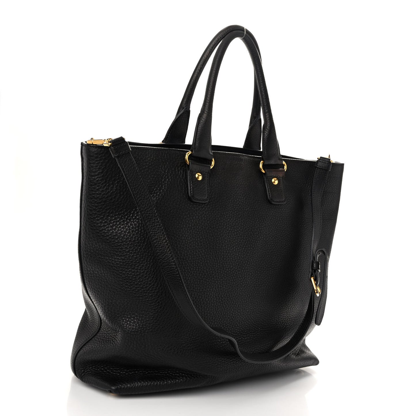 Vitello Daino Shopping Tote Black