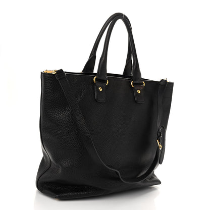 Prada Vitello Daino Shopping Tote Black 3 of 15