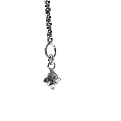 David Yurman Sterling Silver 18K White Gold Diamond Pave Ball Pendant Necklace 6 of 6