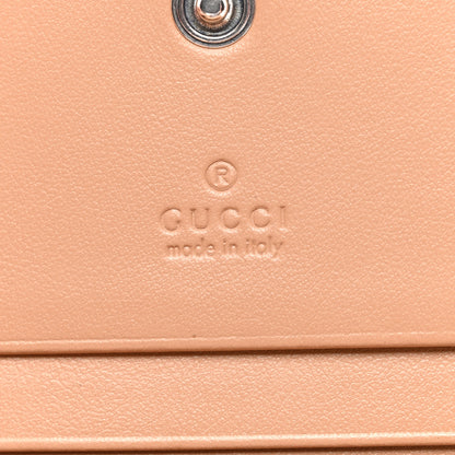 Gucci Calfskin Matelasse Monochrome GG Marmont Card Case Wallet Camelia 6 of 7