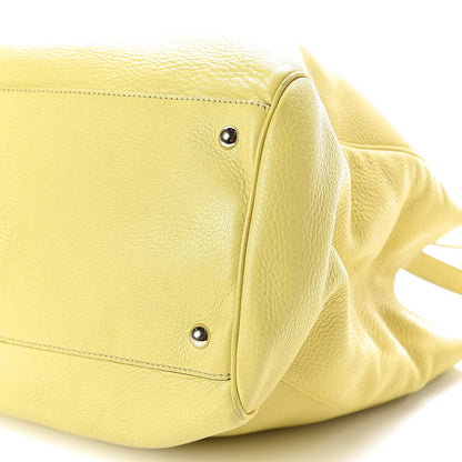 Gucci Pebbled Calfskin Large Bamboo Shopper Tote Citrus 11 of 19