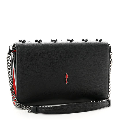 Christian Louboutin Calfskin Spikes Loubinthesky Paloma Clutch Black 3 of 10