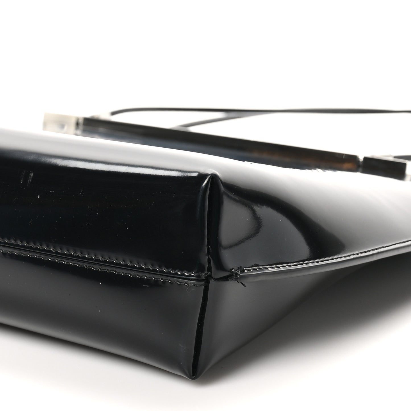 Patent Calfskin Suzanne Shopping Tote Black