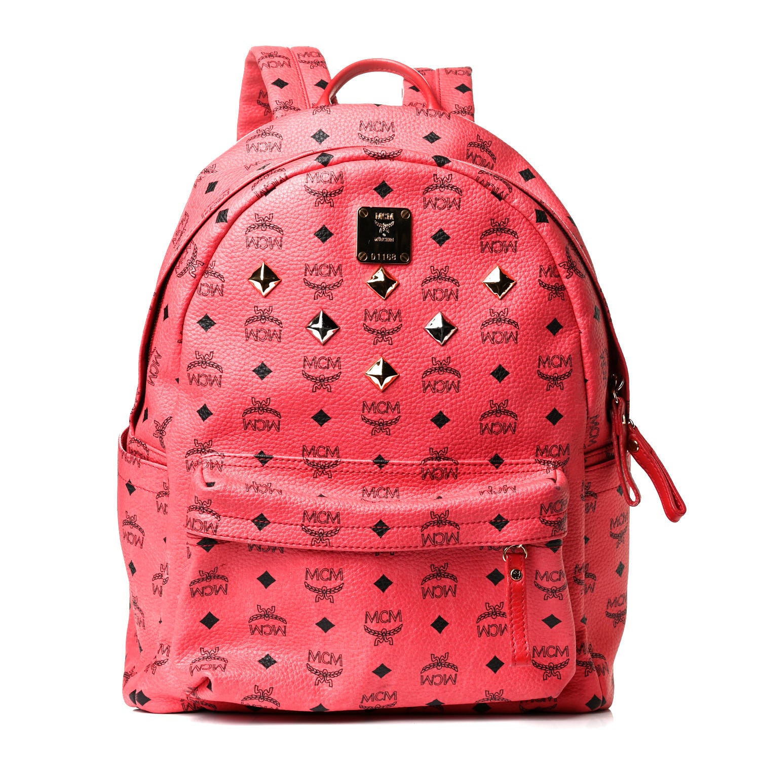 MCM Visetos Medium Sprinkle Stud Stark Backpack Corail 1 of 7