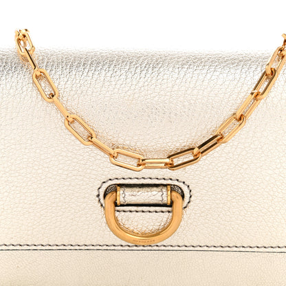 Burberry Metallic Hayes Goatskin D-Ring Mini Bag Silver 7 of 11