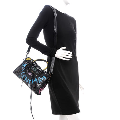 Balenciaga Agneau Graffiti All Over Classic Hardware S City Black Multicolor 2 of 7