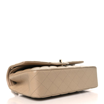 Chanel Iridescent Caviar Quilted Medium Double Flap Dark Beige 4 of 10