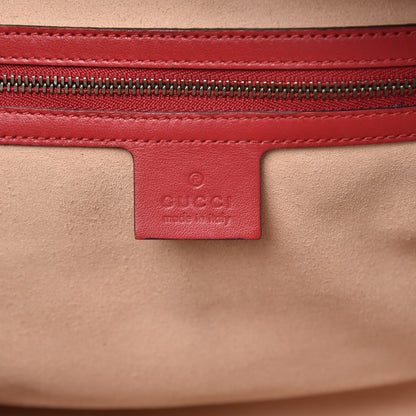 Gucci Calfskin Matelasse Sylvie Web Small GG Marmont Top Handle Shoulder Bag Hibiscus Red 6 of 8