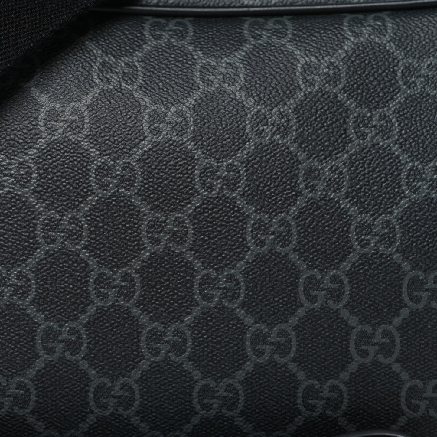 GG Supreme Monogram Textured Calfskin Emblem Small Crossbody Black