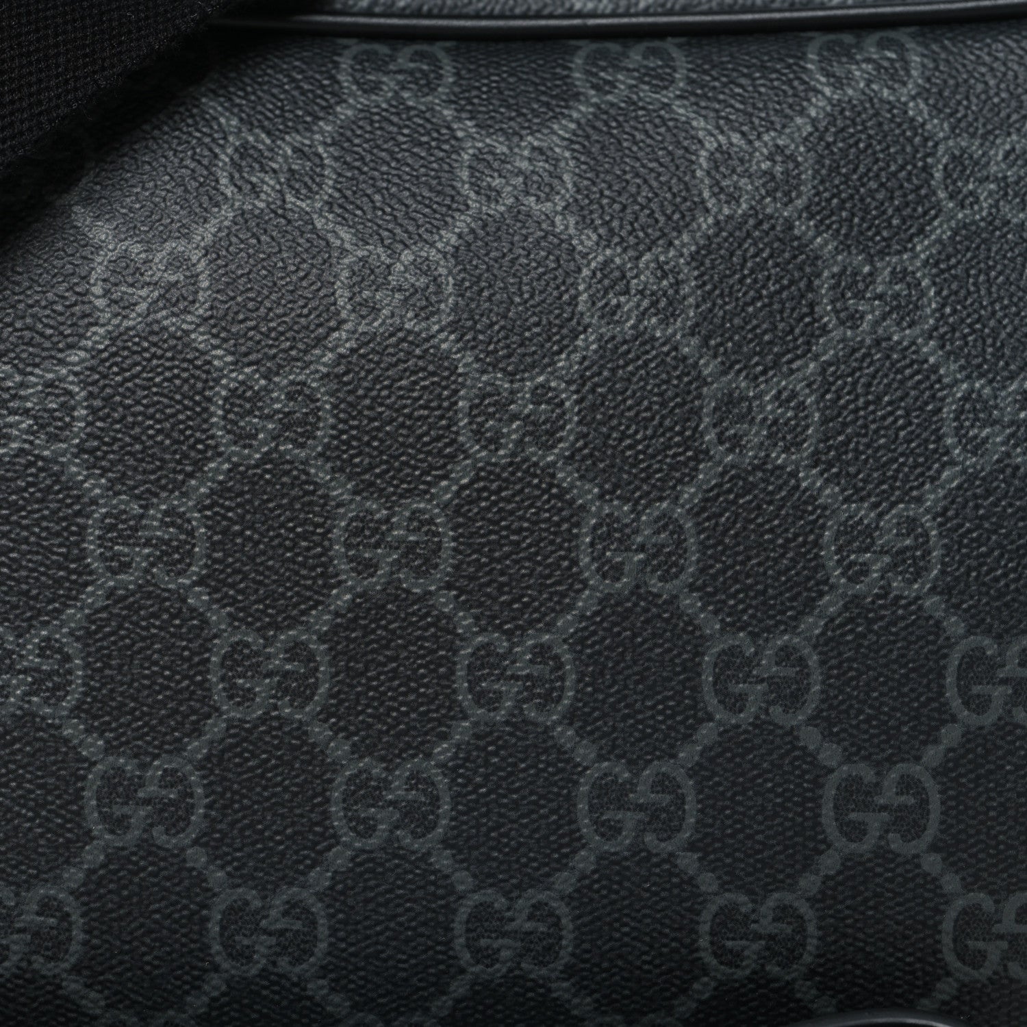 Gucci GG Supreme Monogram Textured Calfskin Emblem Small Crossbody Black 8 of 10