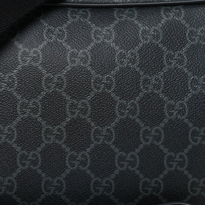Gucci GG Supreme Monogram Textured Calfskin Emblem Small Crossbody Black 8 of 10