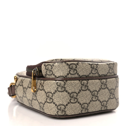 Gucci GG Supreme Monogram Mini Neo Vintage Double Zip Messenger Bag Beige New Acero Crop 4 of 9