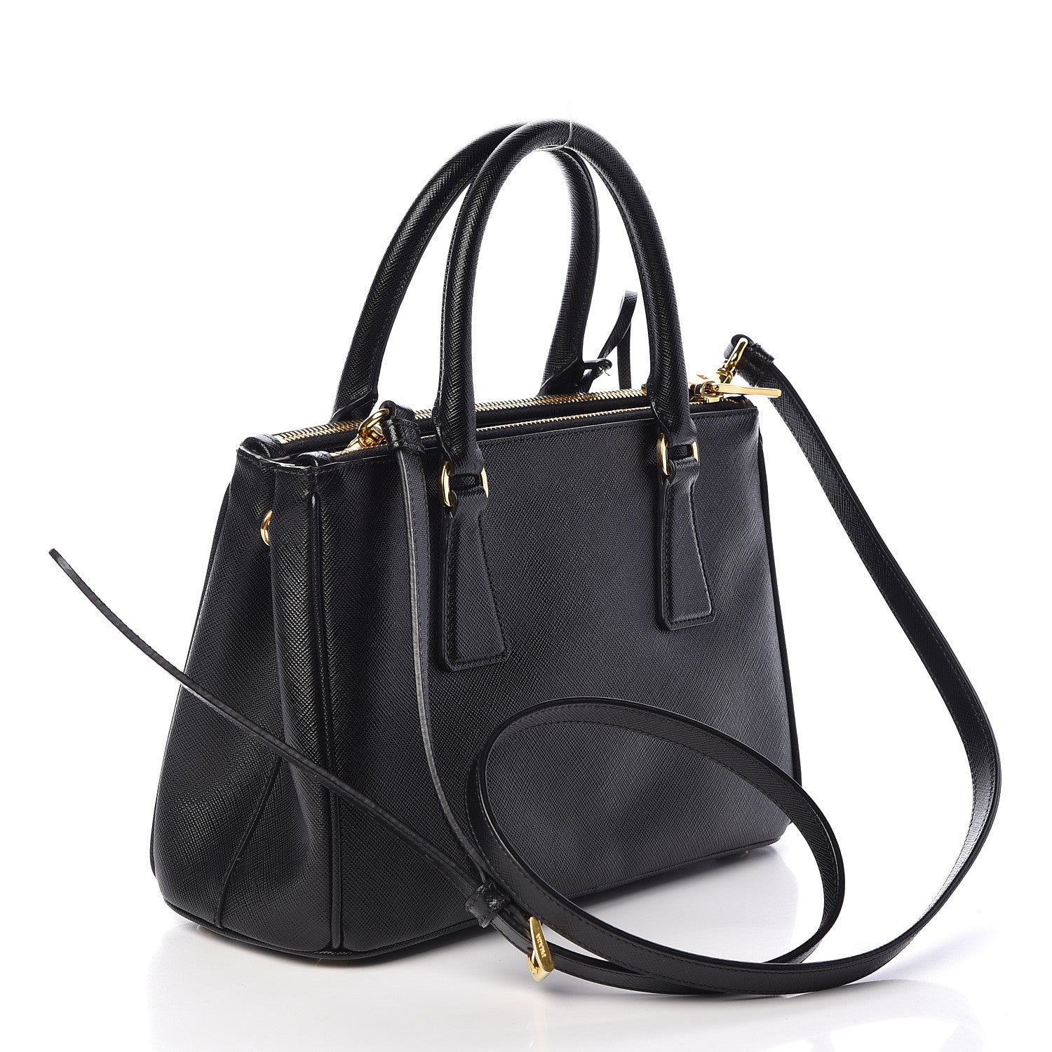 Prada Saffiano Mini Galleria Double Zip Tote Black 3 of 9