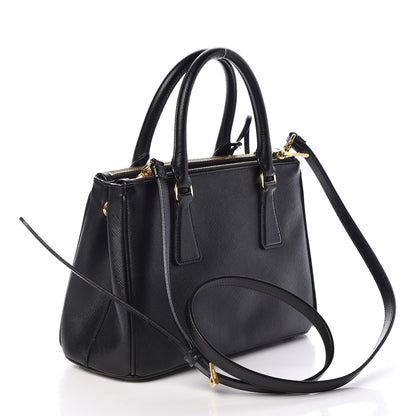 Prada Saffiano Mini Galleria Double Zip Tote Black 3 of 9