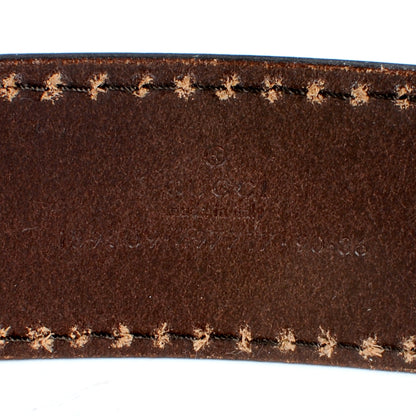 Gucci Mens Leather Crest Buckle Belt 90 36 Brown 4 of 5