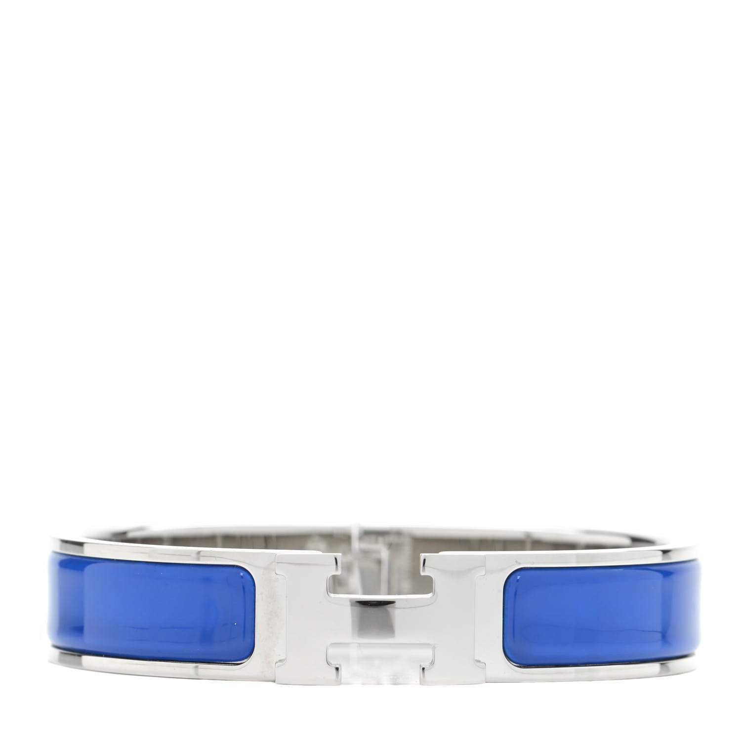 Hermes Narrow Enamel Clic Clac H Bracelet PM Bleu Royal 1 of 5
