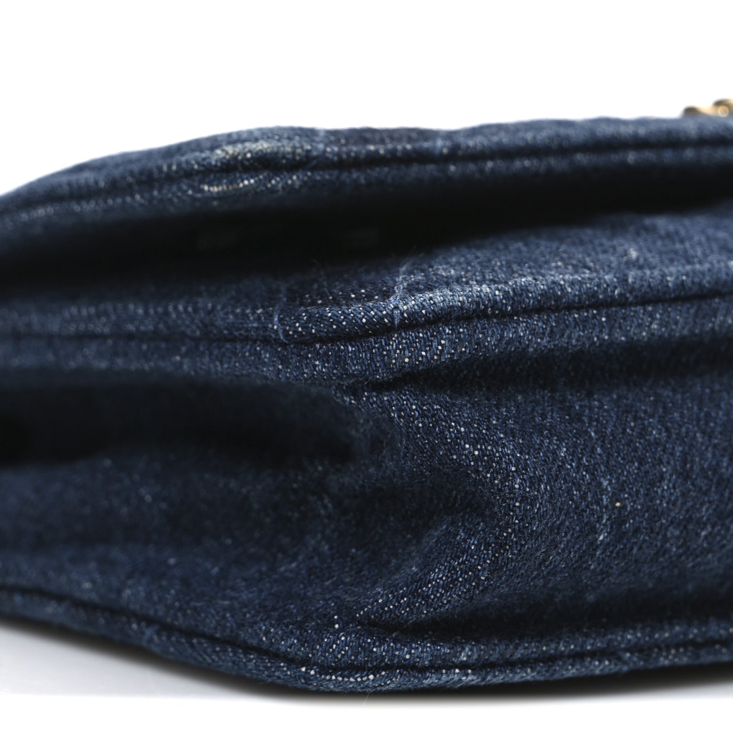 Denim Quilted Chanel 19 Wallet On Chain WOC Blue