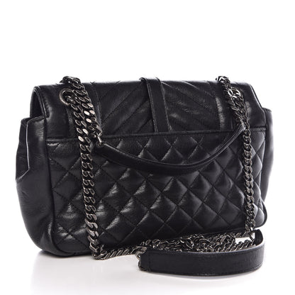 Saint Laurent Sheepskin Tri-Quilt Monogram Medium College Bag Black 3 of 9