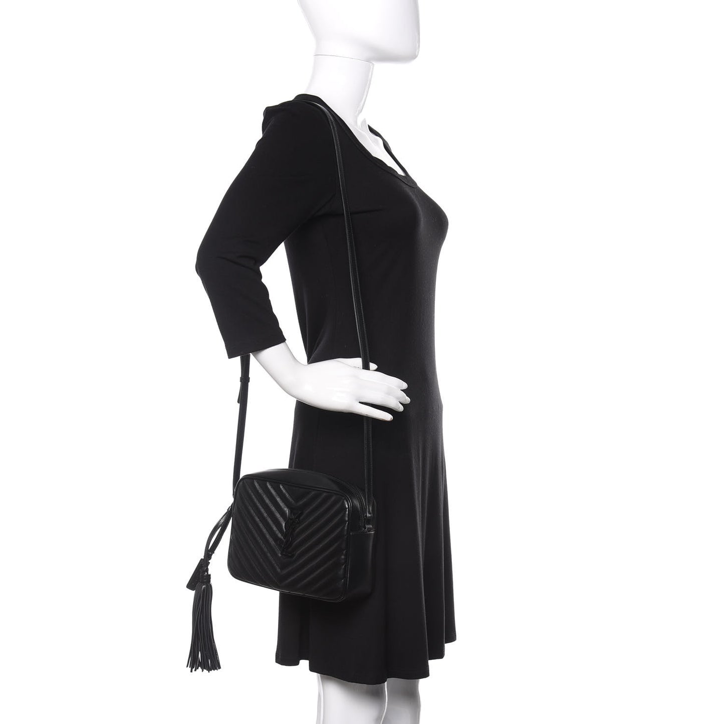 Calfskin Matelasse Monogram Lou Camera Bag Black