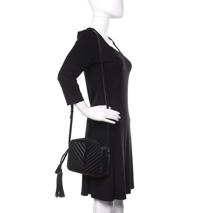 Saint Laurent Calfskin Matelasse Monogram Lou Camera Bag Black 2 of 10