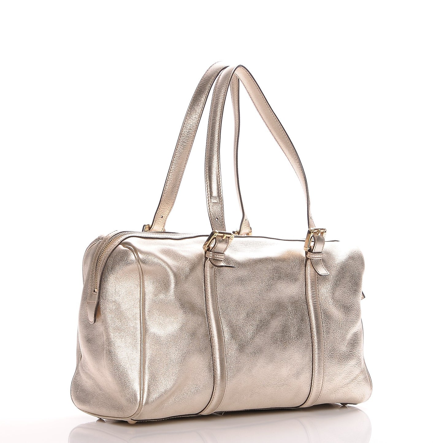 Metallic Calfskin Medium Britt Boston Gold