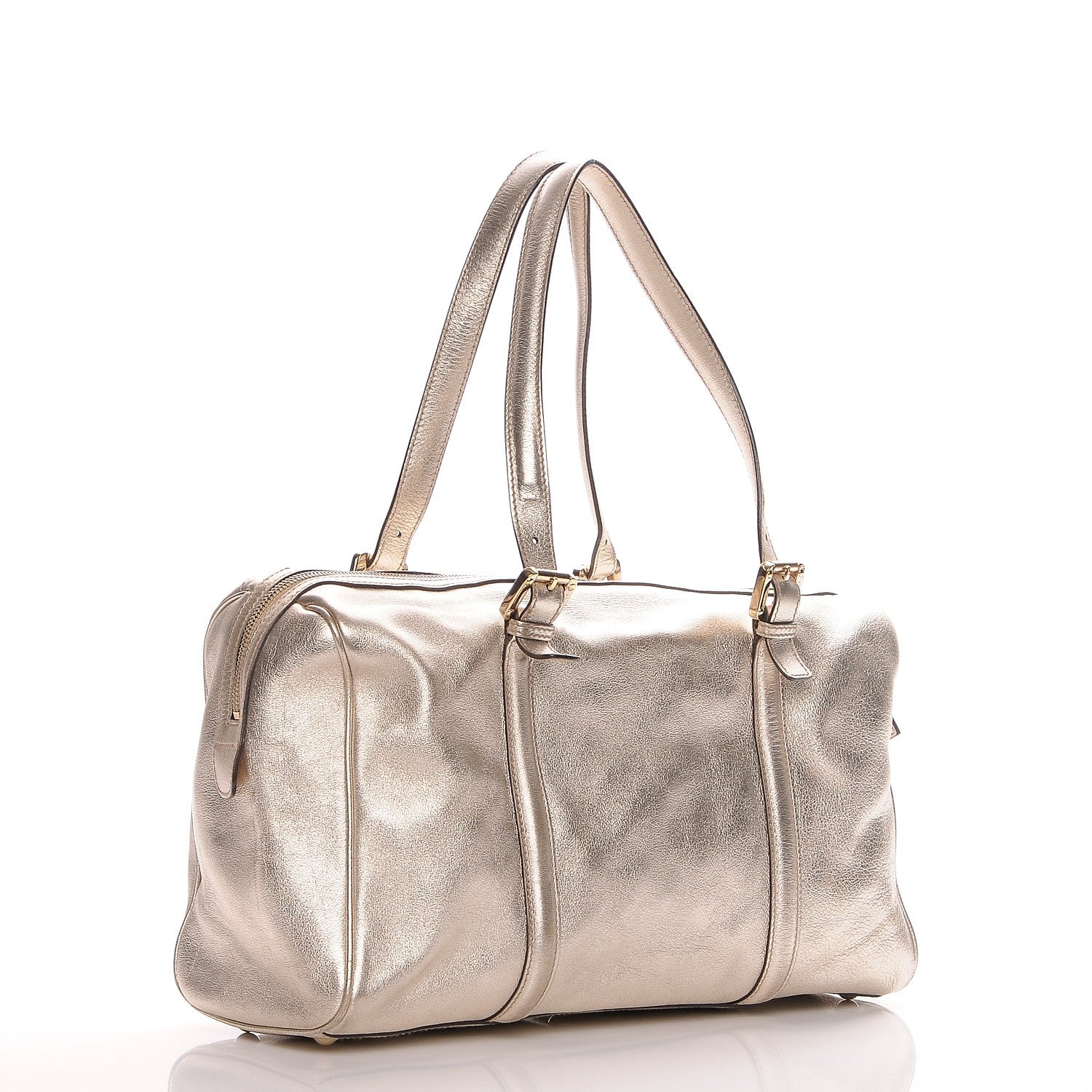 Gucci Metallic Calfskin Medium Britt Boston Gold 3 of 7